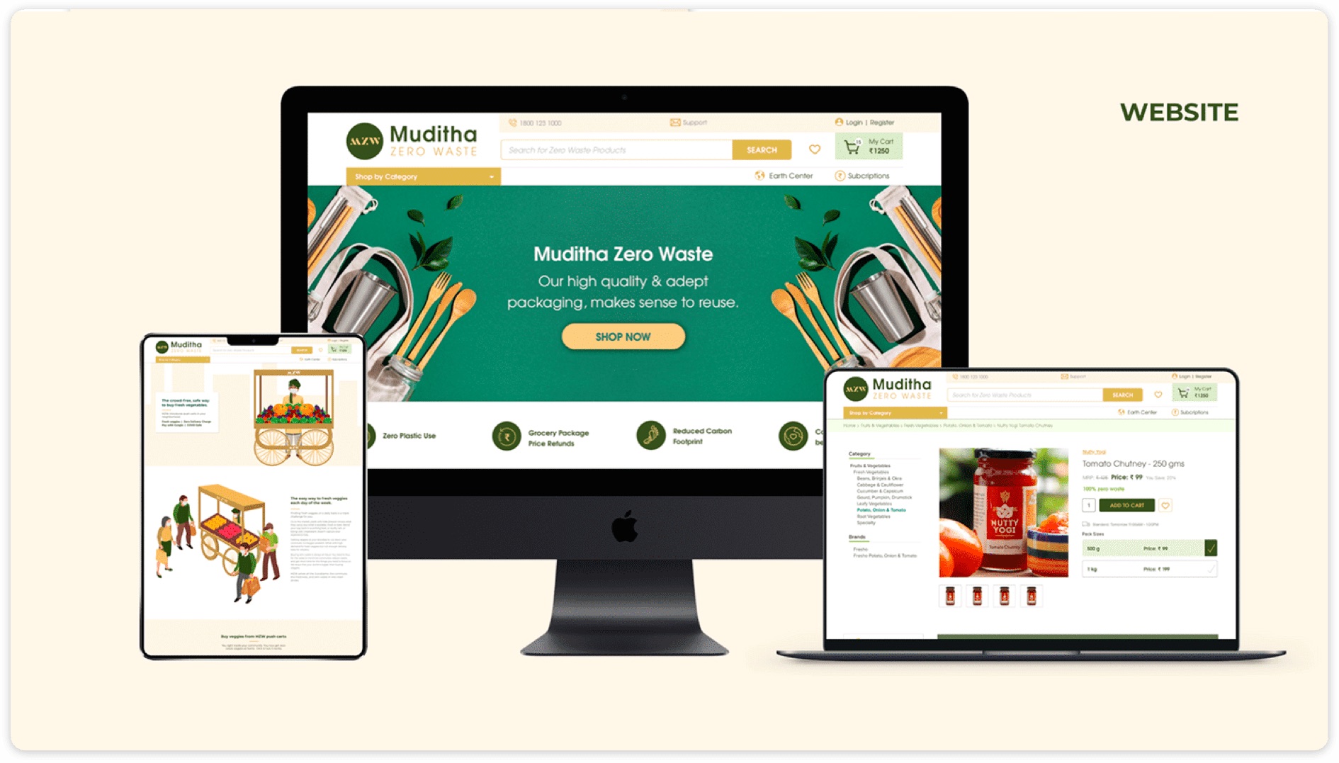 Muditha Zero Waste branding