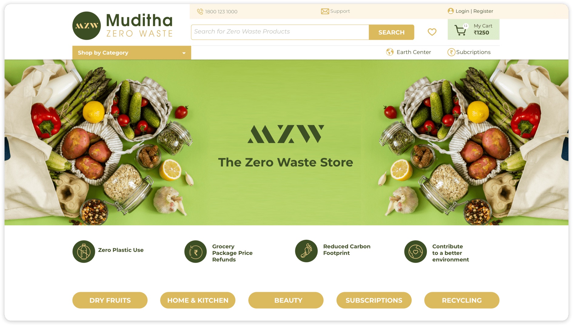 Muditha Zero Waste UX design